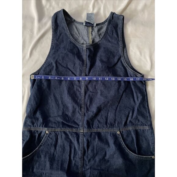 Basic Editions Womens Denim Sleeveless Jumper Dress M Medium Blue Cotton - Picture 6 of 10